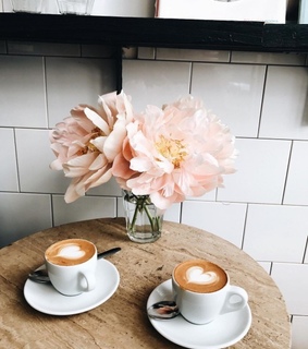 coffee, pink and floral